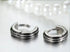 316L Surgical Steel Striped Blue/Black Men Women Hypoallergenic Hoop Earrings